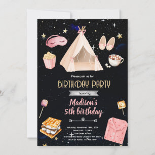 S'more pyjamas birthday party invitation