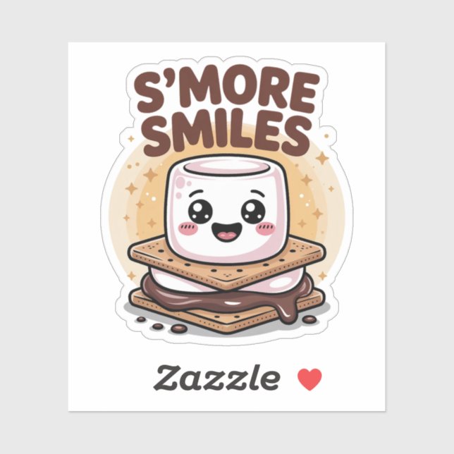 Smore Smiles Cute Marshmallow Between Chocolate  (Sheet)