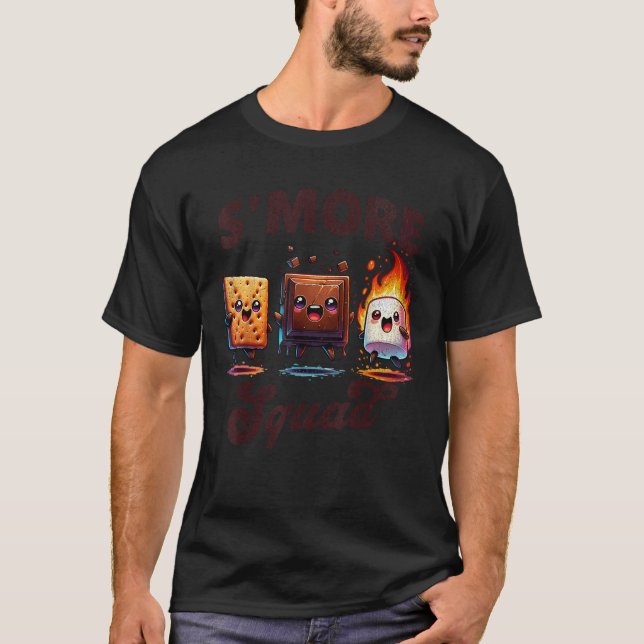 Smore Squad Camping Campfire Chocolate Marshmallow T-Shirt (Front)