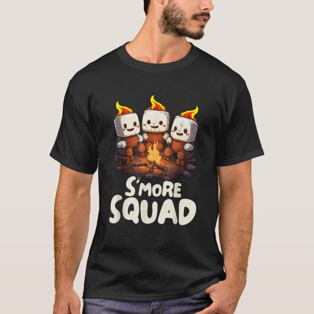 Smore Squad Camping Campfire Marshmallow Family Ma T-Shirt (Front)