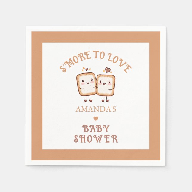 S'more to love Adventure Baby Shower  Napkin (Front)