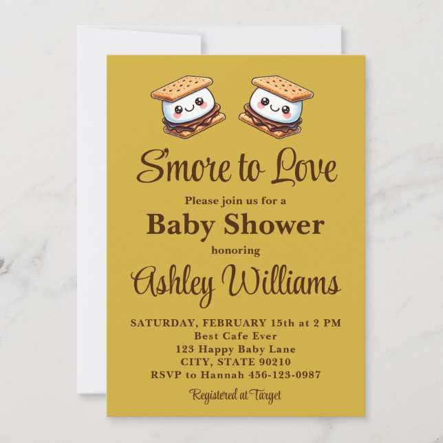 S'more to Love Baby Shower Fun Fall Autumn Winter Invitation (Front)