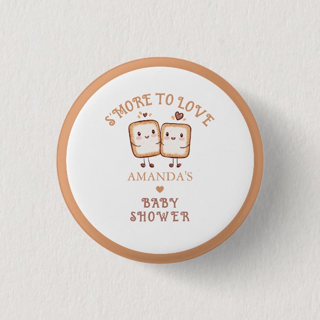 S'more to love Campfire Baby Shower  3 Cm Round Badge (Front)
