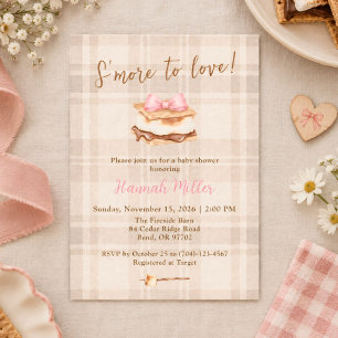 Smore to Love Cosy Rustic Baby Shower Invitation