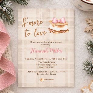 Smore to Love Cute Cosy Rustic Baby Shower Invitation