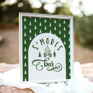 S'mores Bar Capming One Happy Camper birthday Poster