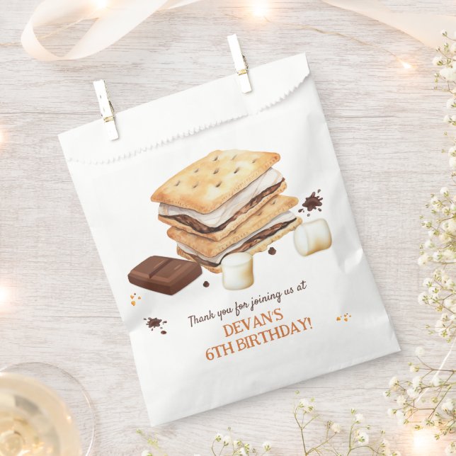 S'mores Birthday Party Favour Bag (Clipped)