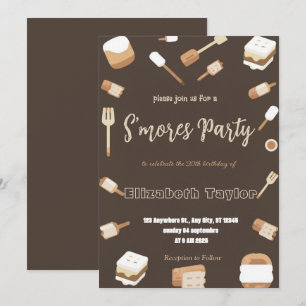 S'mores Birthday Party Invitation – Cosy Campfire