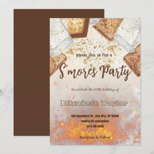 S'mores Birthday Party Invitation – Cozy Campfire