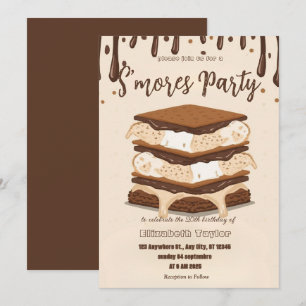 S'mores Birthday Party Invitation – Cozy Campfire 
