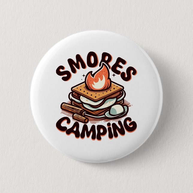 smores camp 6 cm round badge (Front)