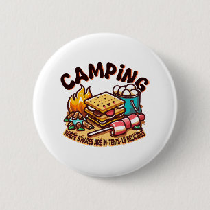 smores camp 6 cm round badge