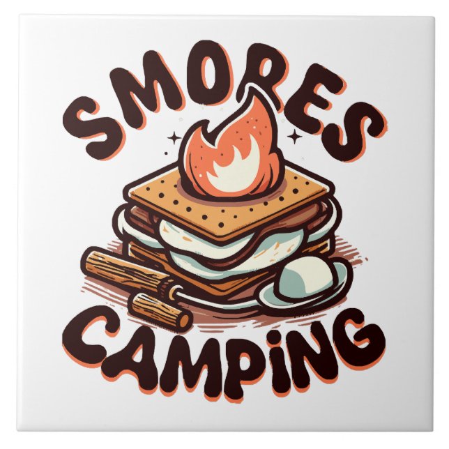 smores camp ceramic tile (Front)