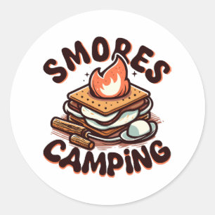 smores camp classic round sticker