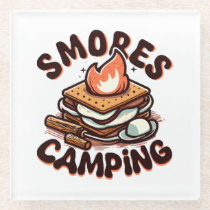 smores camp glass coaster