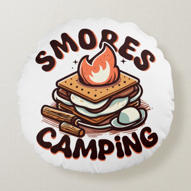 smores camp round cushion (Front)