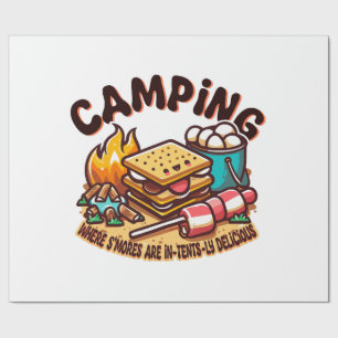 smores camp wrapping paper