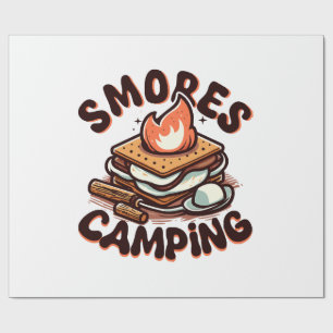 smores camp wrapping paper