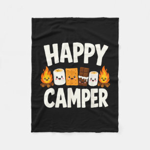 S'mores campfire camping  fleece blanket