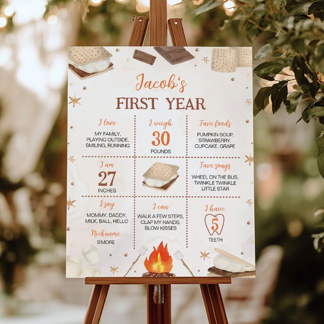 S'mores Campfire First Year Milestone Sign (Creator Uploaded)