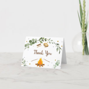 S'mores Campfire Greenery Birthday Thank You Card