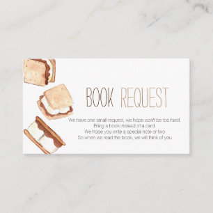 Smores camping baby shower book request card