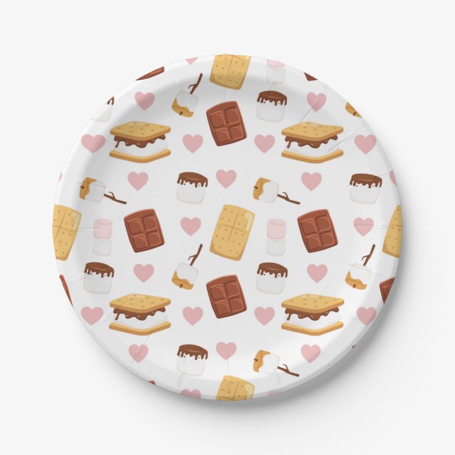 S'mores Camping Themed Party Decor  Paper Plate (Front)
