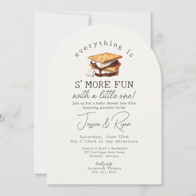 S'mores Fall Bonfire Outdoor Baby Shower Invitation (Front)