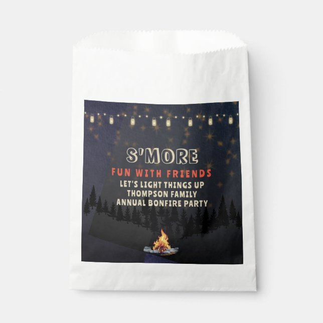 S'mores Fun Bonfire Backyard Cookout Friendsgiving Favour Bag (Front)