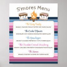 S'Mores gender reveal party editable menu