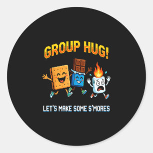 Smores group hug funny gamer marshmallow lover classic round sticker