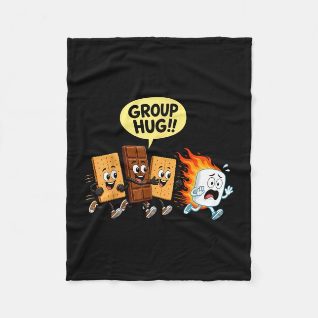 S'mores humour marshmallow campfire  fleece blanket (Front)
