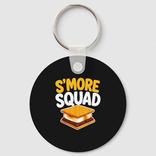 S'mores lover campfire marshmallow  key ring (Front)