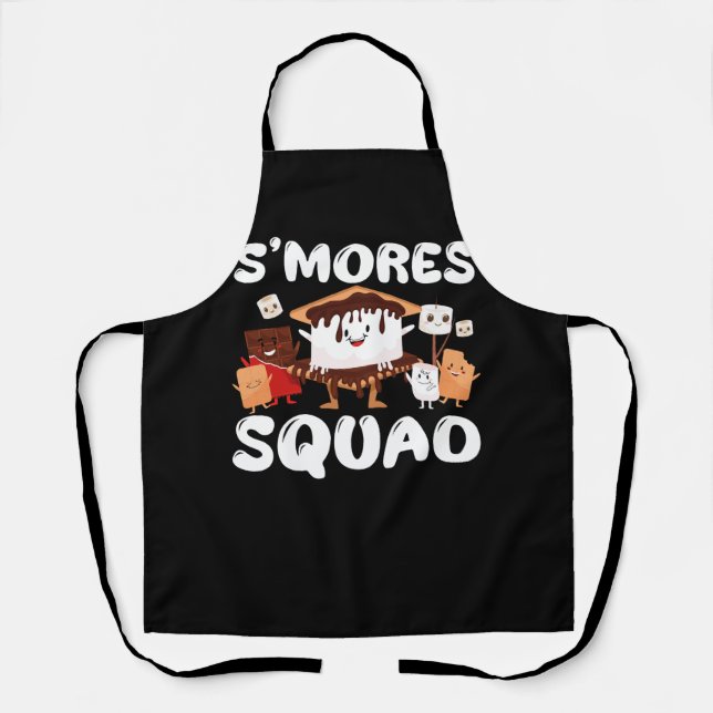 S'mores Marshmallows Funny Smores Squad Camping Ca Apron (Front)