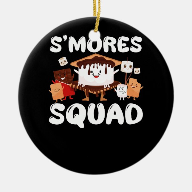 S'mores Marshmallows Funny Smores Squad Camping Ca Ceramic Ornament (Front)