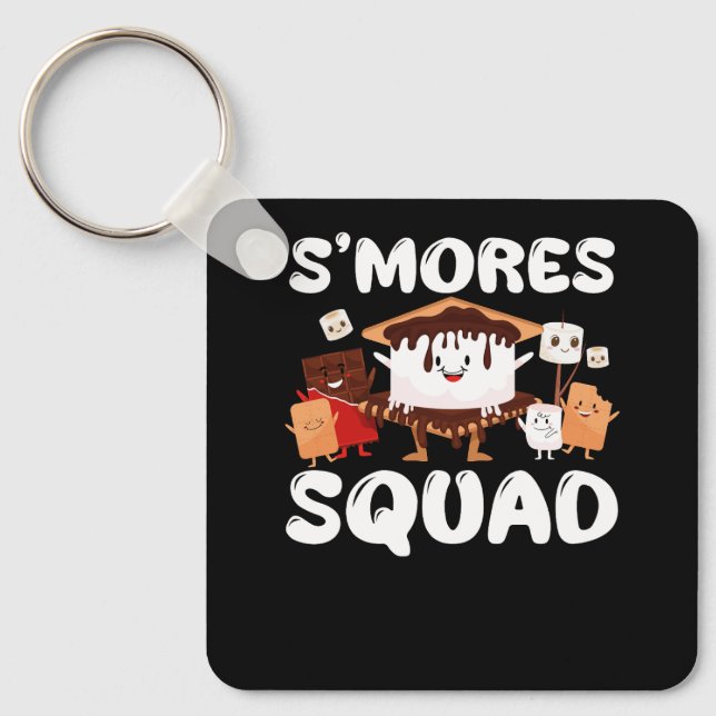 S'mores Marshmallows Funny Smores Squad Camping Ca Key Ring (Front)
