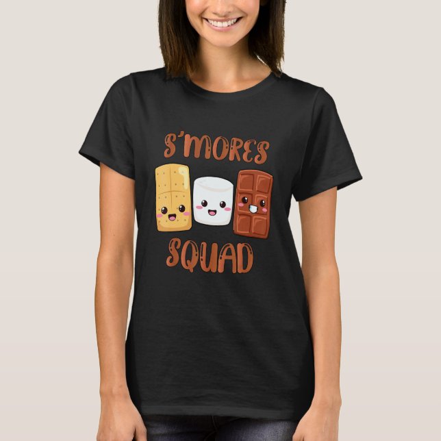 S'mores Marshmallows  Smores Squad Camping Campfir T-Shirt (Front)