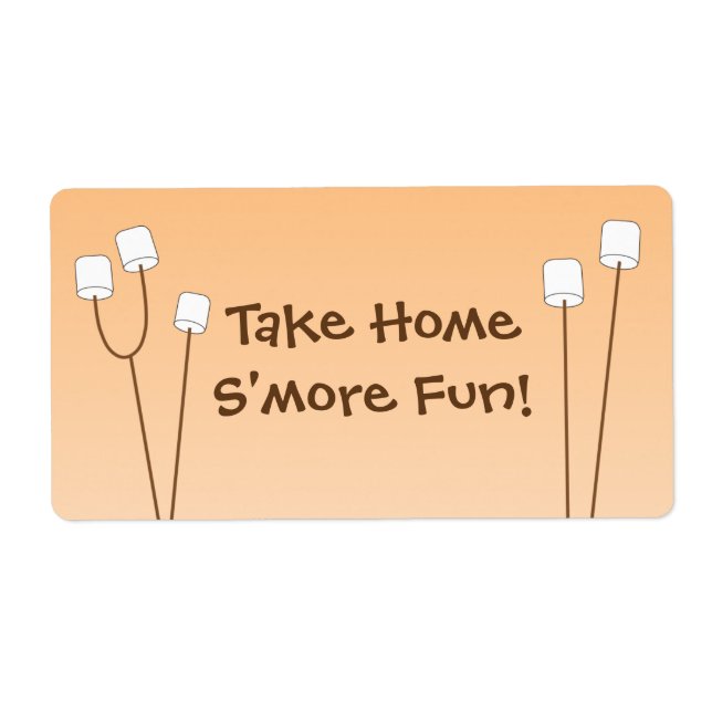 S'mores party favour bag tag (Front)