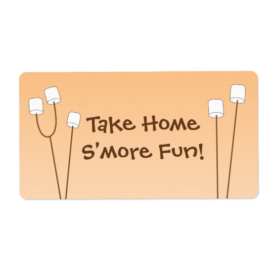 S'mores party favour bag tag shipping label