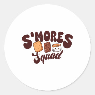 S'mores Squad Camping Campfire Chocolate Marshmall Classic Round Sticker
