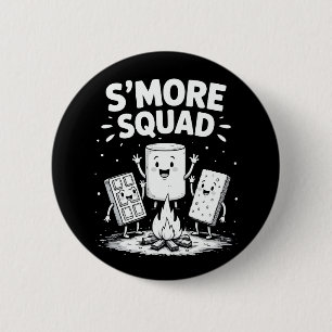 S'mores Squad Camping Campfire Cute Marshmallow 6 Cm Round Badge