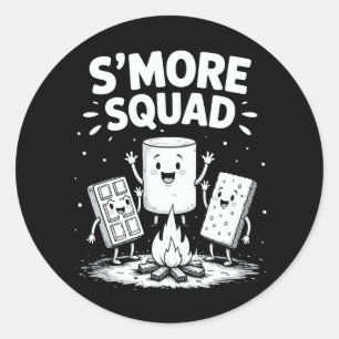 S'mores Squad Camping Campfire Cute Marshmallow Classic Round Sticker
