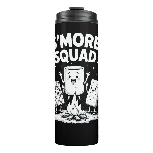 S'mores Squad Camping Campfire Cute Marshmallow Thermal Tumbler (Front)