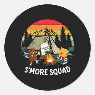 Smores Squad Marshmallow Campfire Read Book Funny Classic Round Sticker