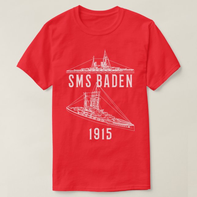 SMS Baden German 1915 WW1 Battleship Blueprint Dia T-Shirt (Design Front)