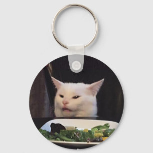 Smudge Cat Meme Keychain