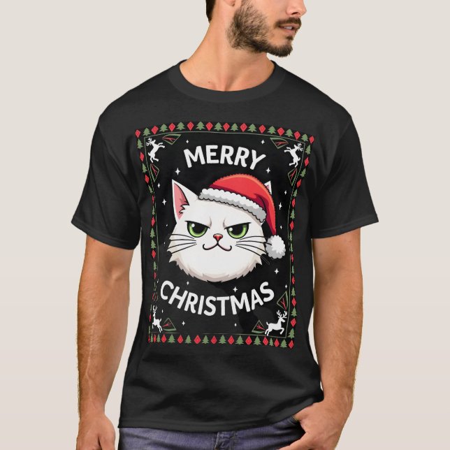 Smudge Cat Ugly Christmas Sweater  (1) (Front)