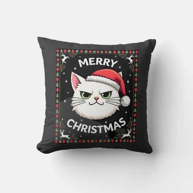 Smudge Cat Ugly Christmas Sweater  (1) Cushion (Front)