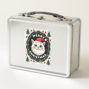Smudge Cat Ugly Christmas Sweater (1) Metal Lunch Box