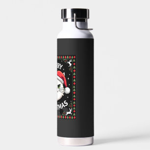 Smudge Cat Ugly Christmas Sweater (1) Water Bottle